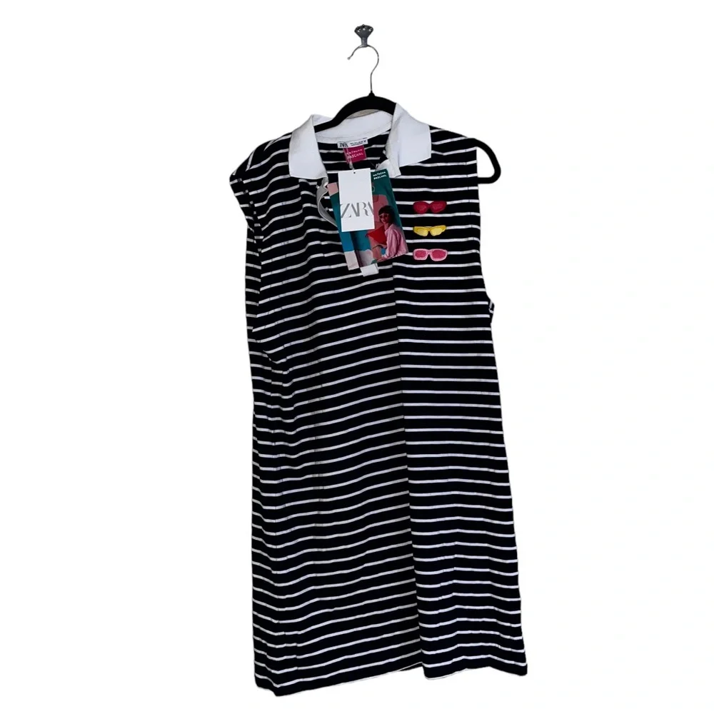 NWT ZARA NATACHA PASCHAL STRIPED DRESS POLO BLOGGERS FAV STRIPED LARGE Rugby